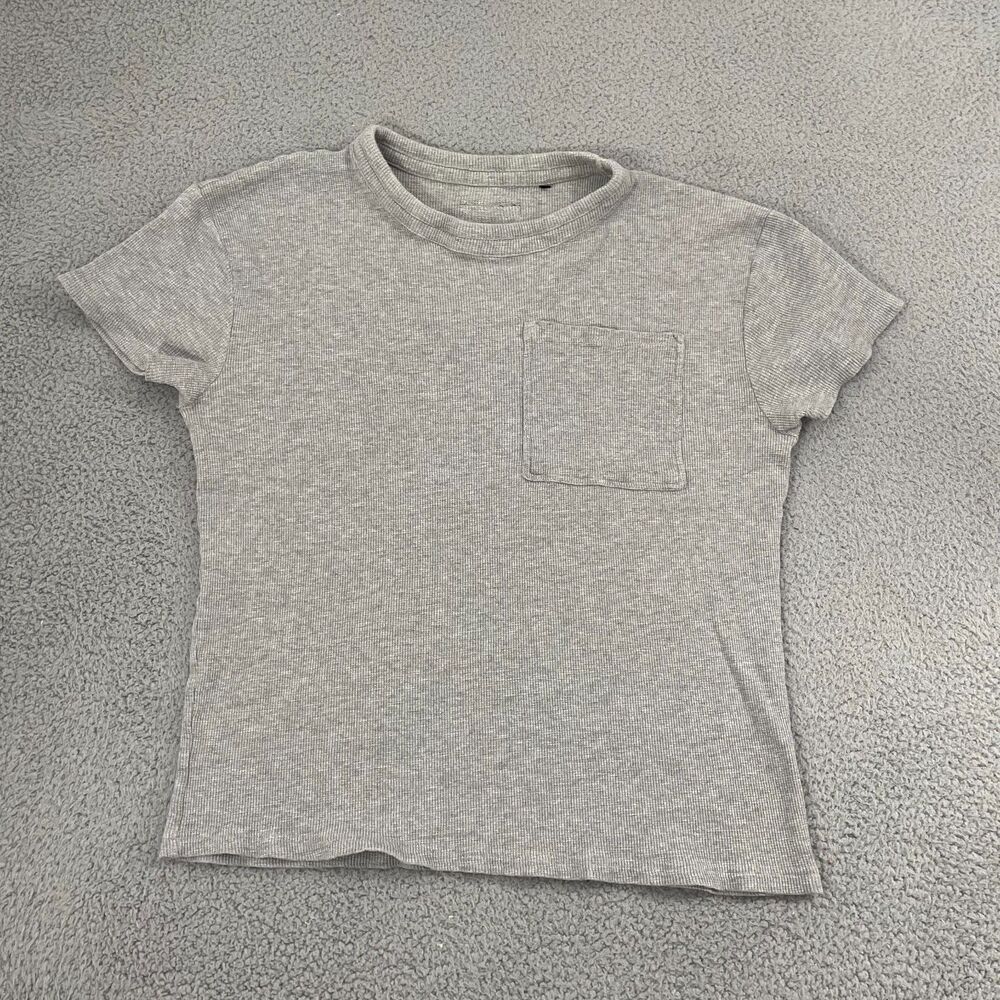 Alphalete‎ Waffle Knit Shirt Adult L Gray Stretch Crewneck Bodybuilding Gym
